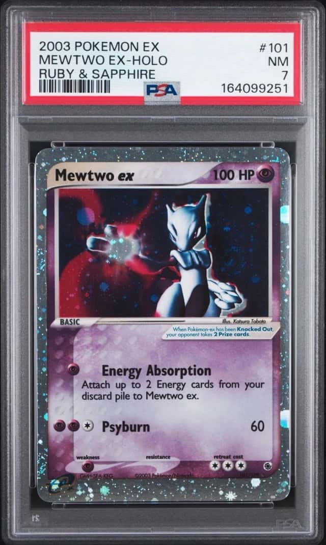 Mewtwo ex 101/109 PSA 7 NM 2003 Pokemon EX Ruby & Sapphire Holo Ultra Rare