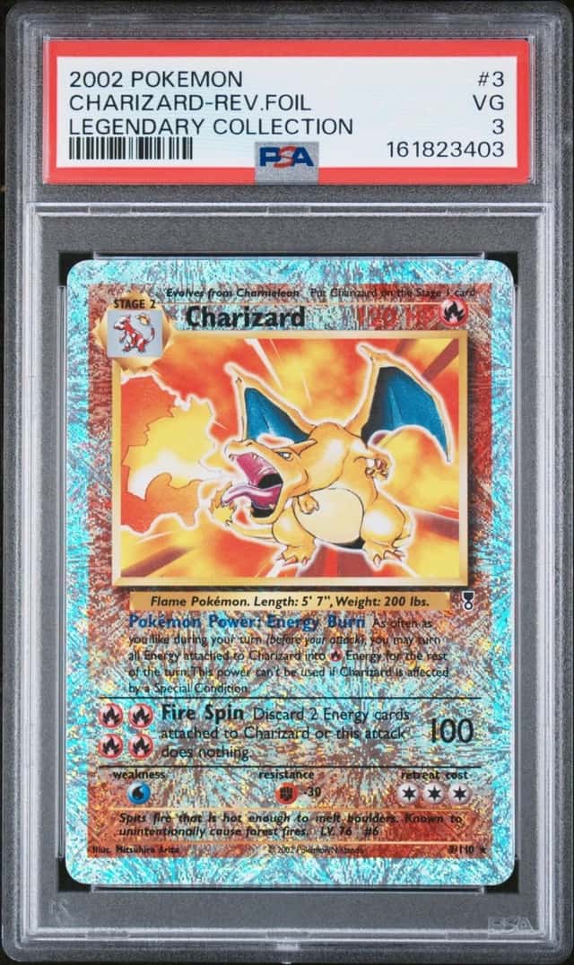 Pokemon Charizard Reverse Holo Legendary Coll. 3 PSA 3