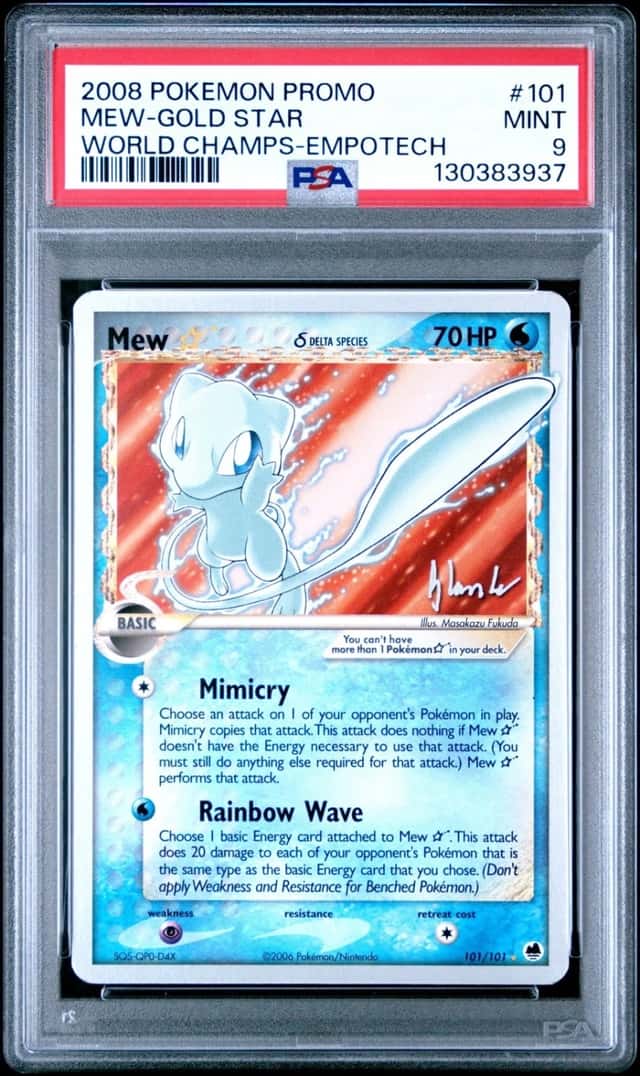 Pokemon Mew Gold Star 2008 World Championships Promo 101 Empotech PSA 9 Mint
