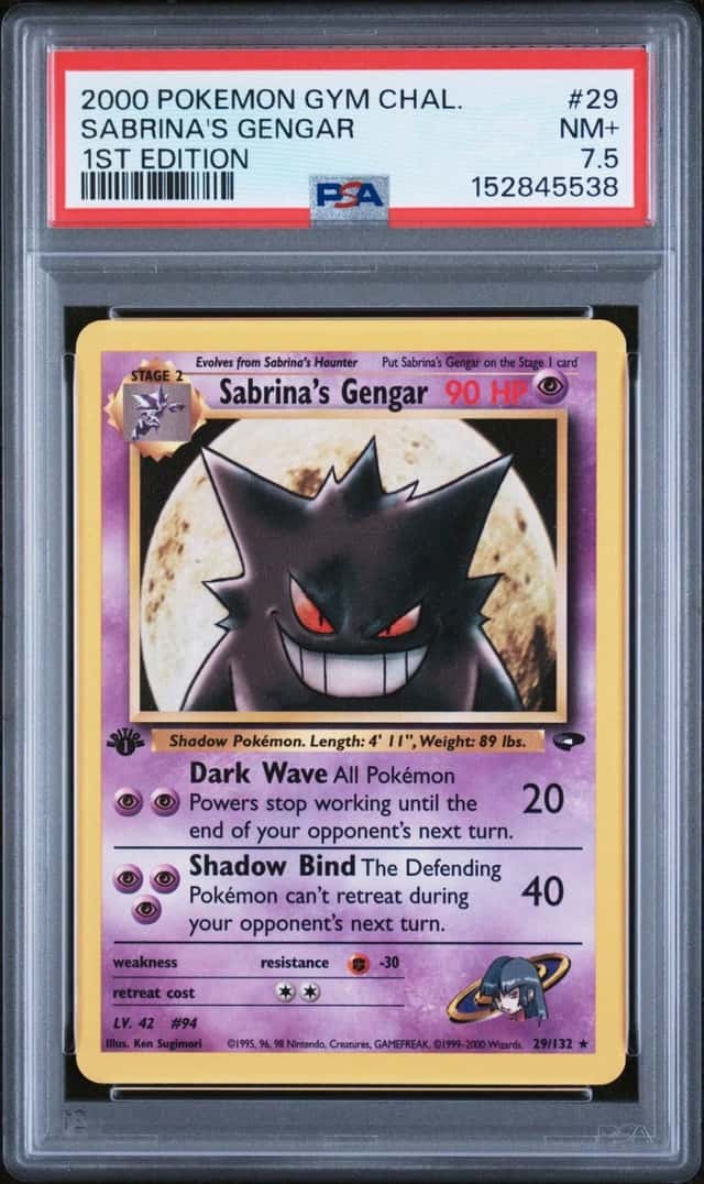 Pokemon Sabrina's Gengar Gym Challenge 29/132 1st Edition PSA 7.5
