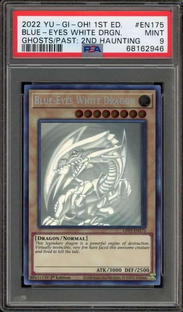 Yugioh Blue Eyes White Dragon Ghosts/Past 2 GFP2-EN175 1st Ed Ghost Rare PSA 9