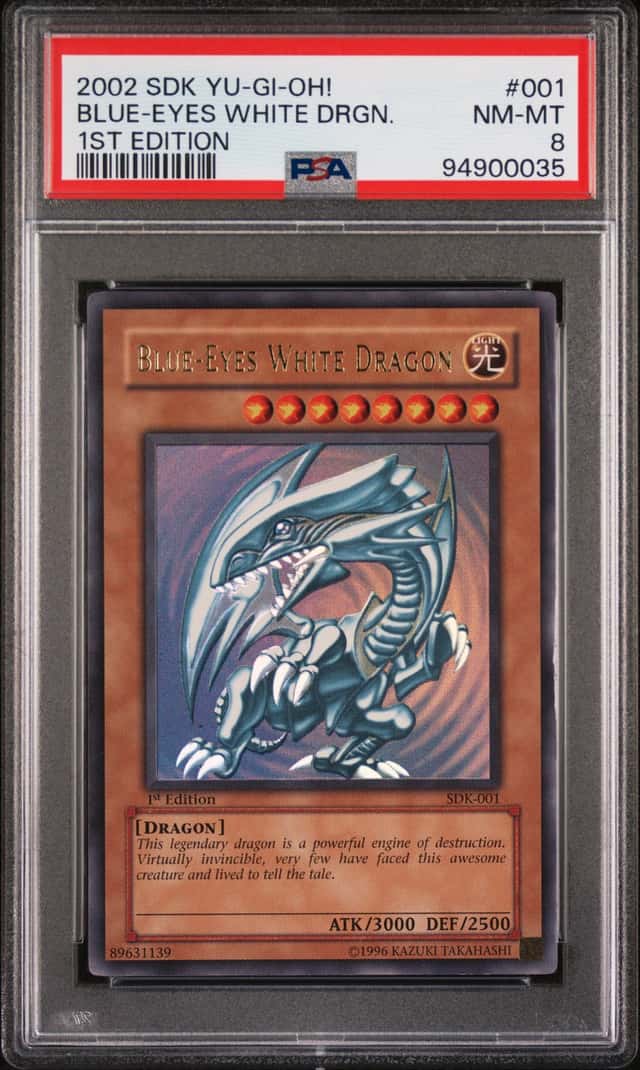 Yugioh Blue Eyes White Dragon Starter Deck Kaiba 1st Edition SDK-001 PSA 8