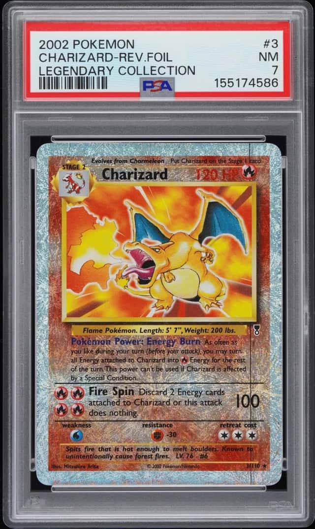 Pokemon Charizard Reverse Holo Legendary Coll. 3 PSA 7