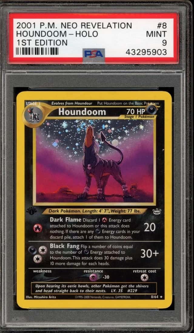 Pokemon Houndoom Holo Neo Revelation 8/64 1st Edition PSA 9 Mint