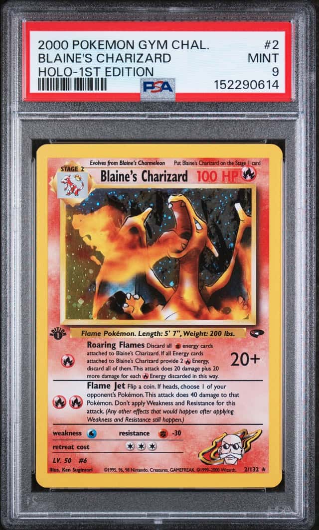 Pokemon Blaine's Charizard Gym Challenge 2/132 Holo 1st Edition PSA 9 Mint