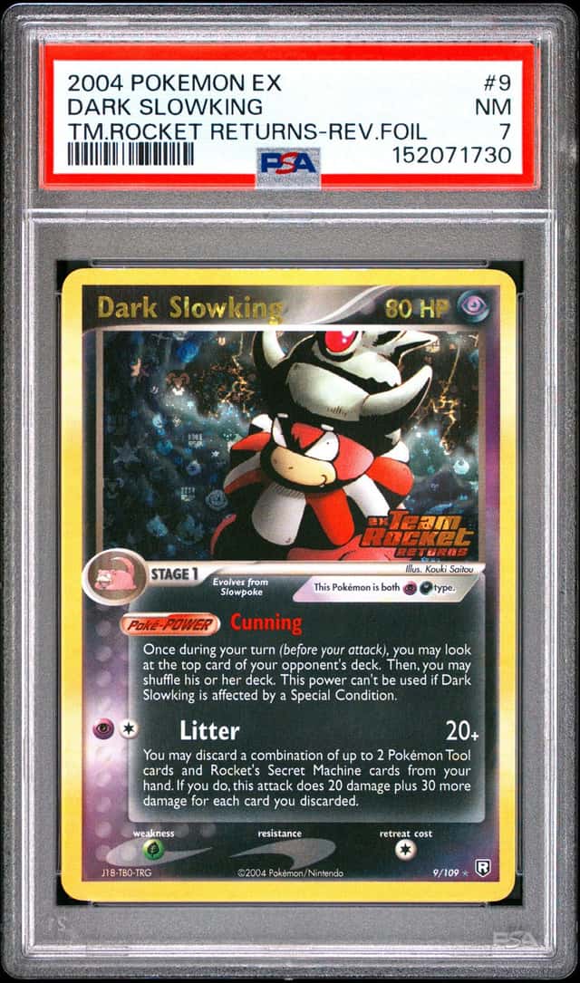 Pokemon Dark Slowking Reverse Holo EX Team Rocket Returns 9/109 PSA 7