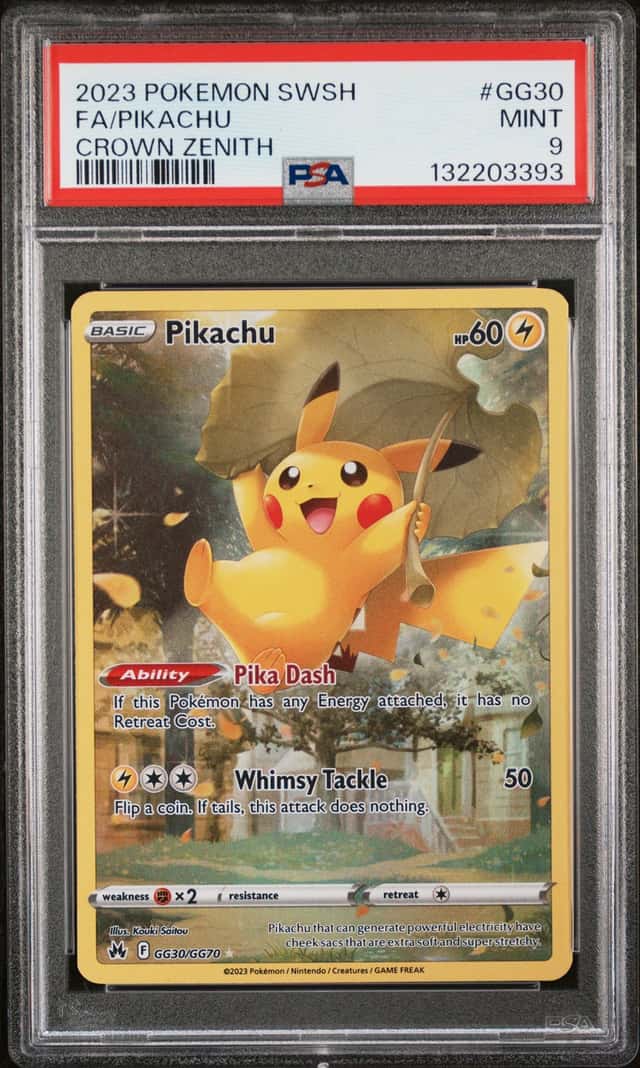 Pikachu GG30/GG70 Crown Zenith Galarian Gallery PSA 9 Full Art Holo UR ENG