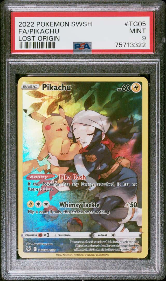 Pikachu TG05/TG30 Lost Origin Trainer Gallery Ultra Rare Holo ENG PSA 9