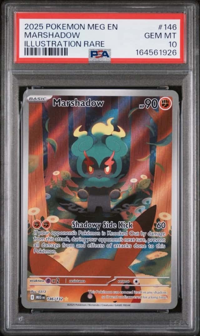 2025 POKEMON MEG EN-MEGA EVOLUTION ILLUSTRATION RARE #146 MARSHADOW PSA 10