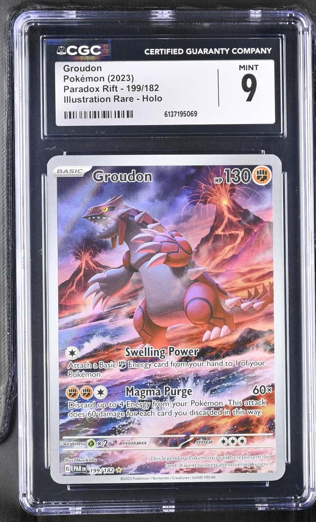 Pokémon TCG Groudon Illustration Rare Paradox Rift 199/182 CGC Mint 9