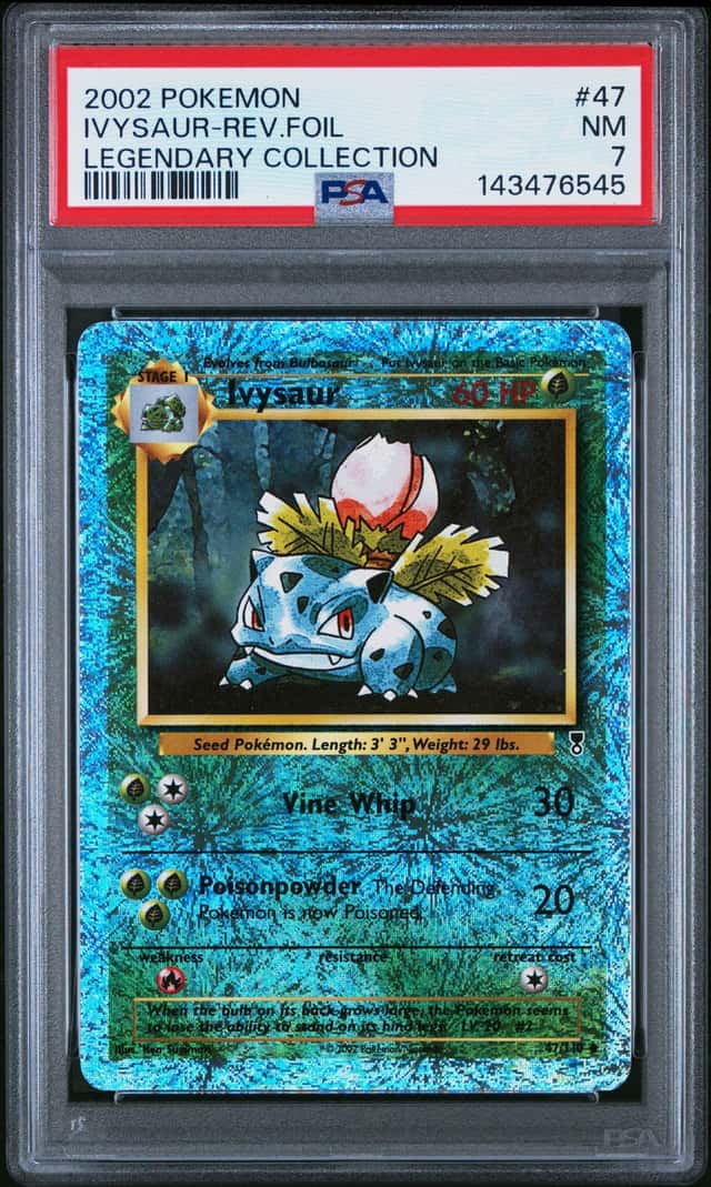2002 POKEMON LEGENDARY COLLECTION #47/110 IVYSAUR REVERSE HOLO PSA 7