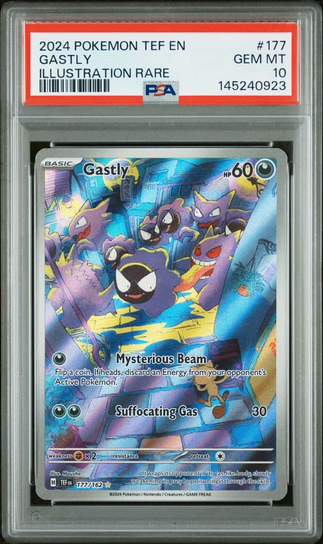 2024 POKEMON TEMPORAL FORCES #177/162 GASTLY ILLUSTRATION RARE PSA 10