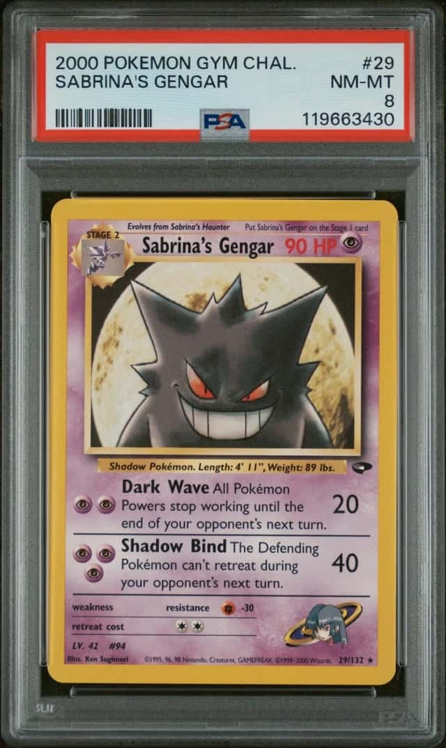 2000 POKEMON GYM CHALLENGE #29 SABRINA'S GENGAR PSA 8
