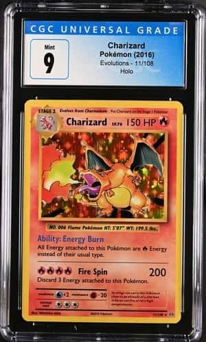 Pokemon XY Evolutions Charizard Rare Holo Foil 2016, 11/108, CGC 9 Mint