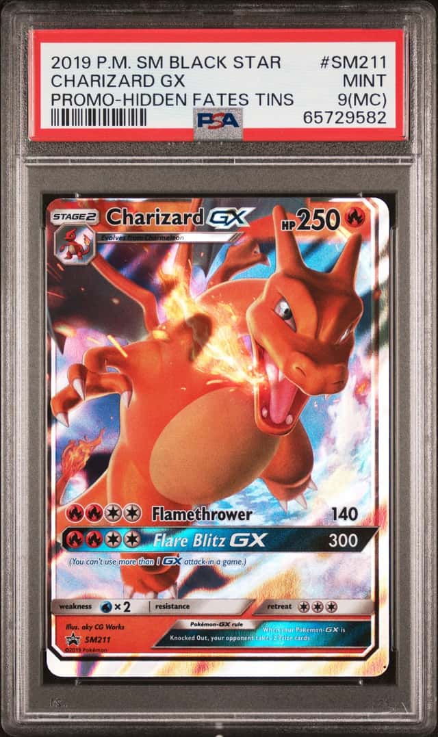 2019 Charizard GX SM211 Pokemon Black Star Promo Card PSA MINT 9 (MC) MISCUT