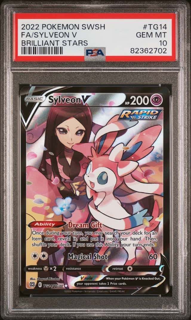 2022 Pokemon SWSH Brilliant Stars Sylveon V Trainer Gallery #TG14/TG30 PSA 10