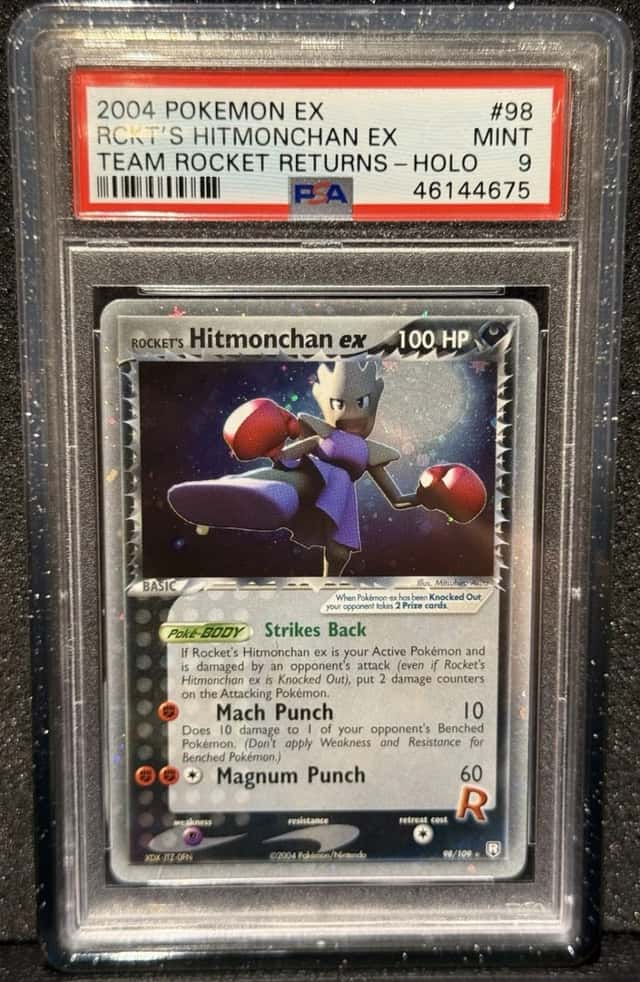 Pokémon Rocket’s Hitmonchan Ex #98 Team Rocket Returns PSA 9
