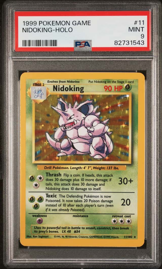 1999 POKEMON NIDOKING-HOLO GAME #11 PSA 10