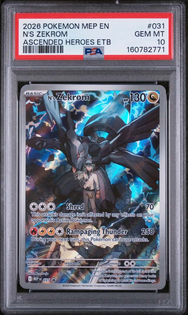 2026 POKEMON MEP ASCENDED HEROES N'S ZEKROM #031 Graded PSA 10