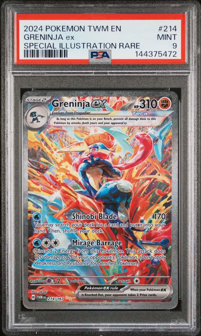 Greninja ex 2024 Pokemon Twilight #214 *Special Illustration Rare* Holo PSA 9