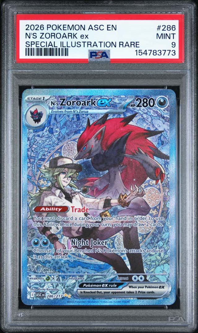 Pokemon 2026 ME Ascended Heroes N’s Zoroark EX 286/217 SIR PSA 9 English