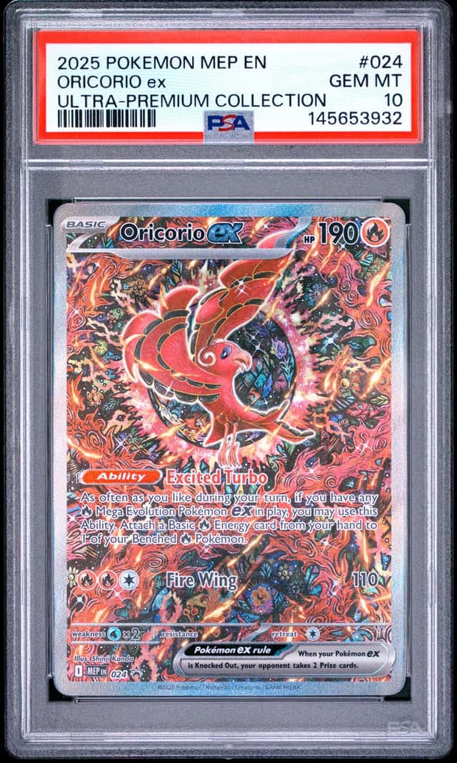 145653932 Oricorio ex 2025 Pokemon MEP Ultra Premium Promo #024 PSA 10