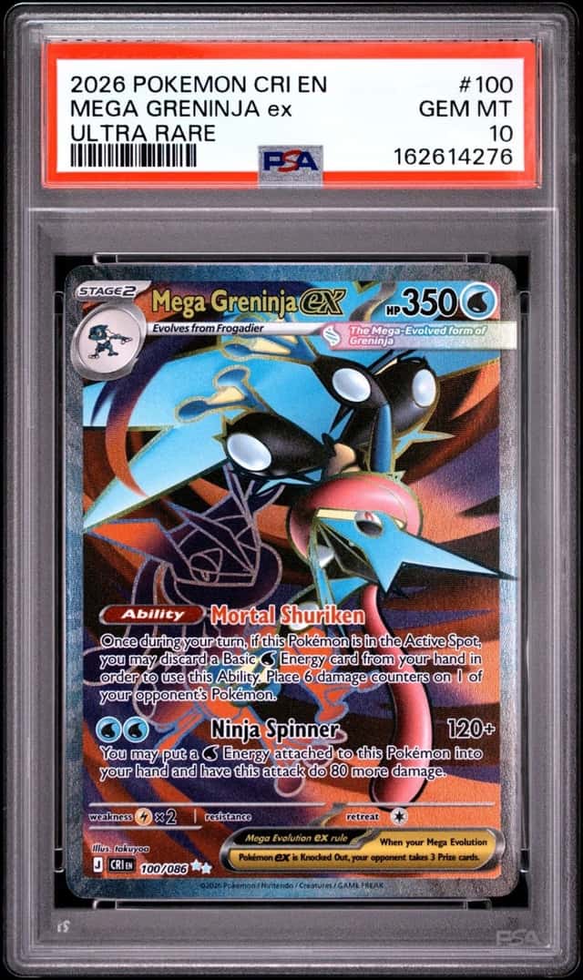 2026 POKEMON CRI EN-CHAOS RISING ULTRA RARE #100 MEGA GRENINJA EX PSA 10