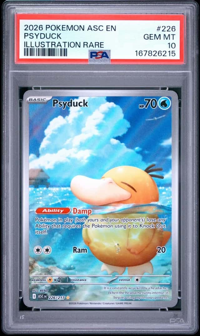2026 POKEMON ASC EN-ASCENDED HEROES ILLUSTRATION RARE #226 PSYDUCK PSA 10