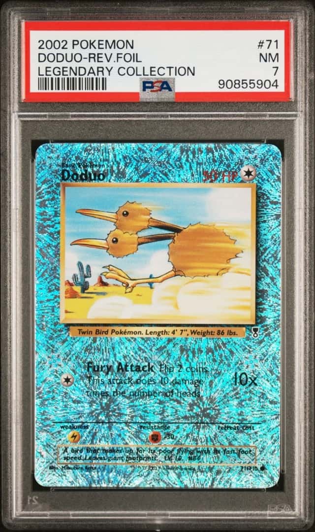 2002 POKEMON LEGENDARY COLLECTION #71 DODUO-REVERSE FOIL PSA 7