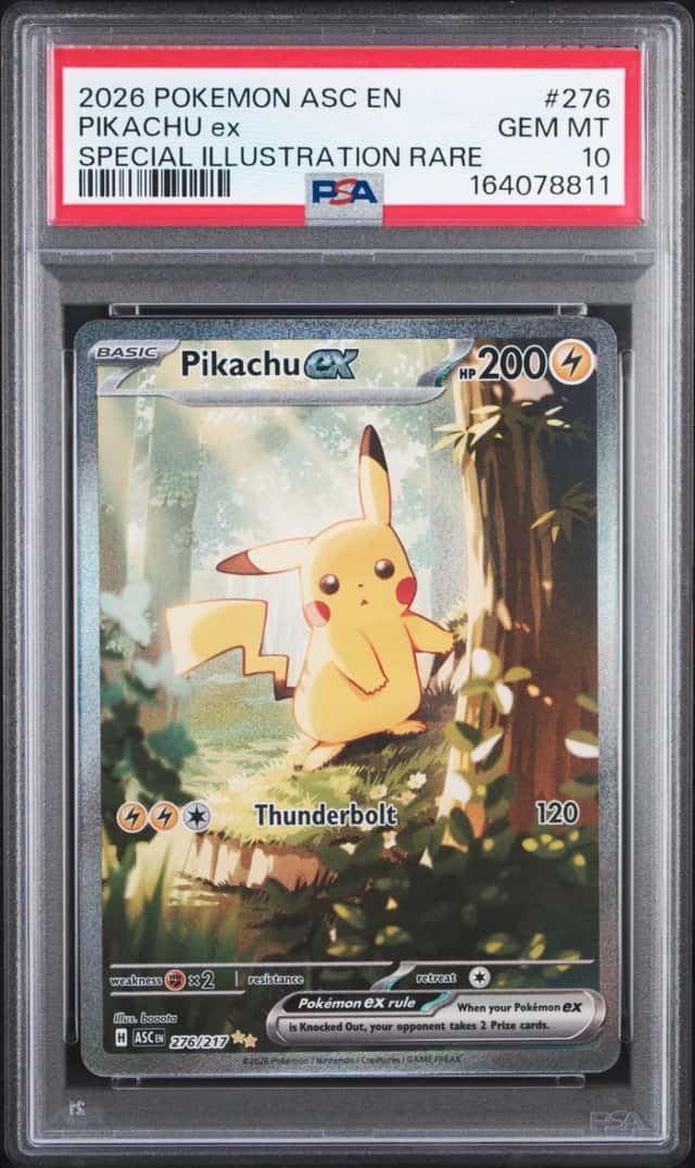 2026 POKEMON ASCENDED HEROES SPECIAL ILLUSTRATION RARE #276 PIKACHU EX PSA 10