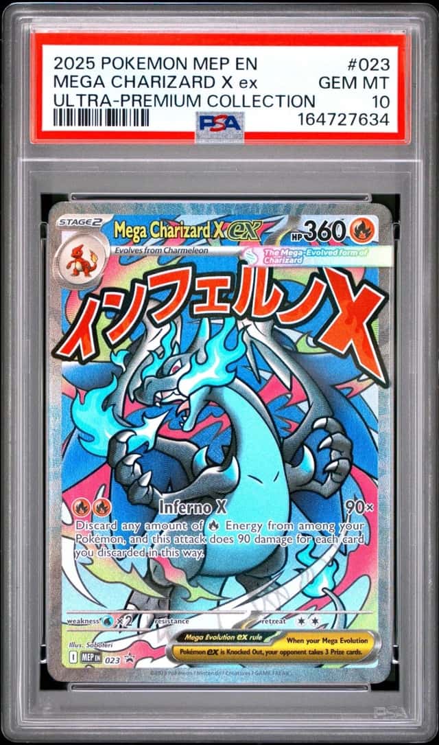 2025 POKEMON ASCENDED HEROES PREMIUM POSTER COLL MEGA CHARIZARD X EX PSA 10