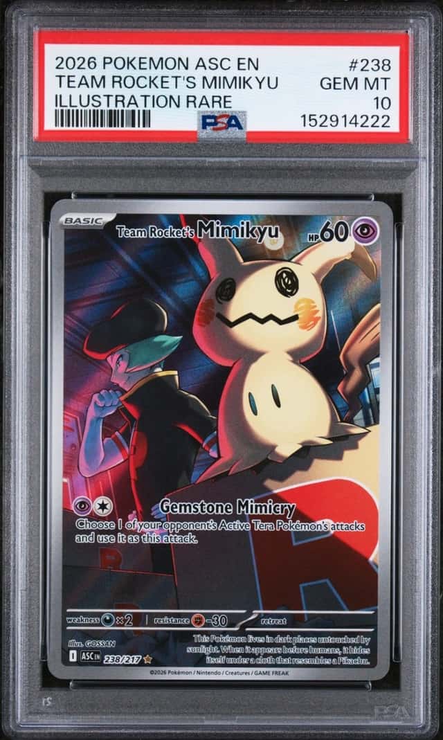 2026 POKEMON ASCENDED HEROES ILLUSTRATION RARE TEAM ROCKET'S MIMIKYU PSA 10
