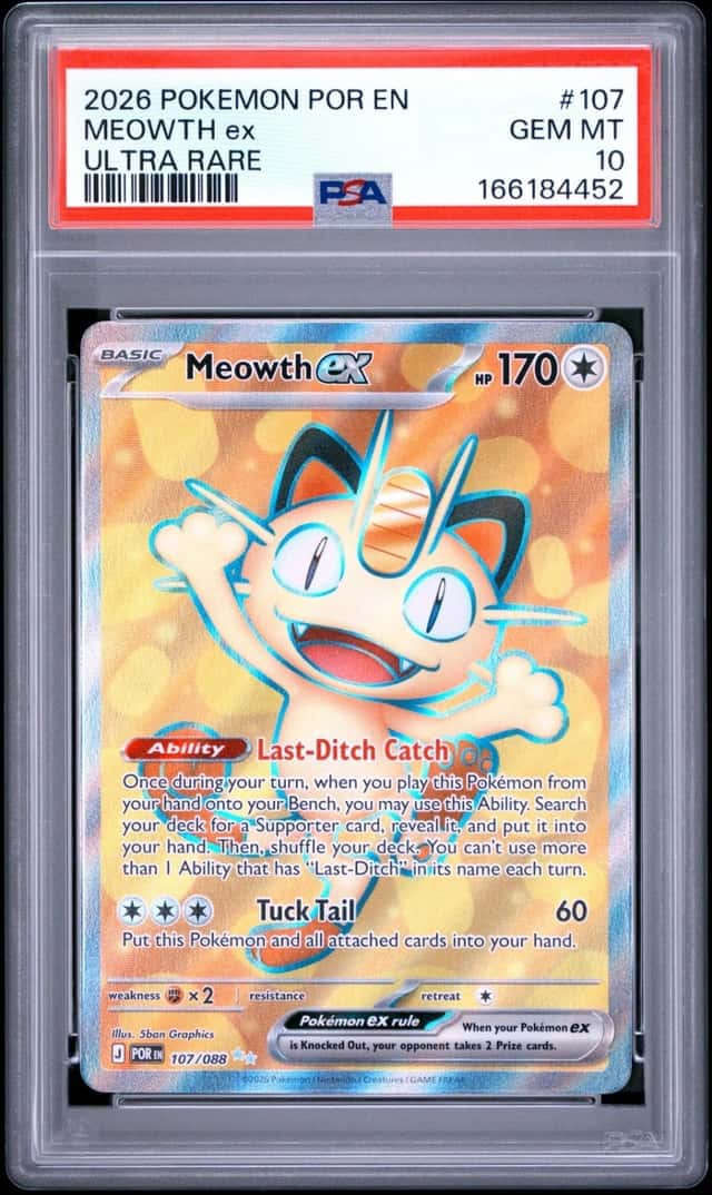 2026 POKEMON POR EN-PERFECT ORDER ULTRA RARE #107 MEOWTH EX PSA 10