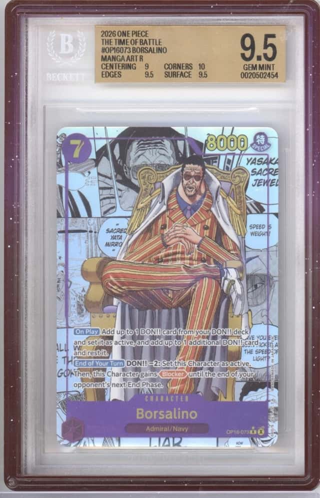 ONE PIECE OP16-073 Time of Battle BORSALINO MANGA ALTERNATE ART BGS 9.5 GEM MINT