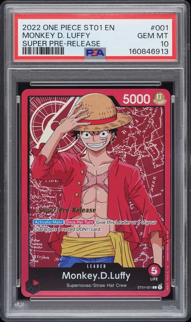 2022 ONE PIECE STARTER DECK ST01-STRAW HAT CREW #001 MONKEY D. LUFFY PSA 10
