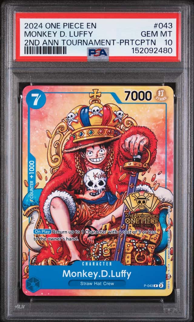 2024 One Piece 2nd Anniversary Tourney Monkey D. Luffy Promo #P-043 PSA 10 GEM