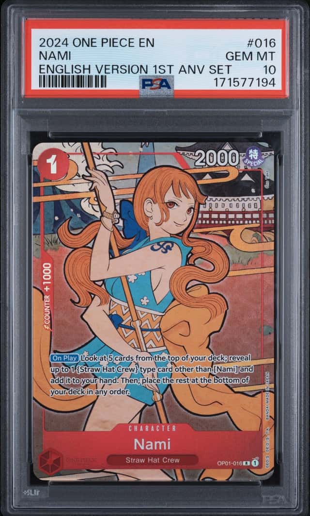 2024 One Piece Nami English Version 1st Anniversary #ST01-016 PSA 10