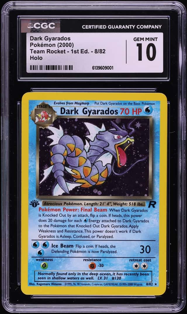 2000 Pokemon Team Rocket 1st Edition Holo Dark Gyarados #8 CGC 10 GEM MINT