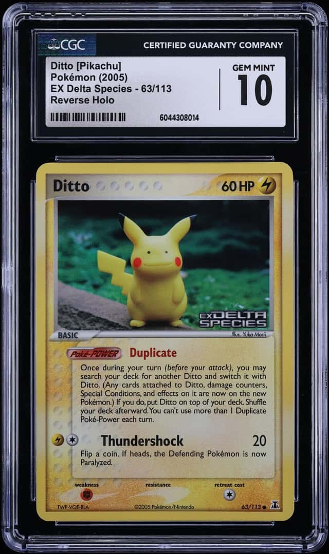 2005 Pokemon EX Delta Species Reverse Holo Ditto Pikachu #63 CGC 10 GEM MINT