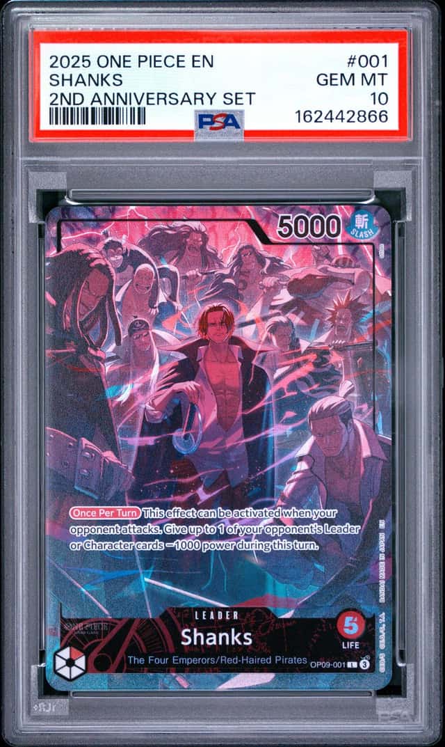 2025 ONE PIECE ENGLISH VERSION 2ND ANNIVERSARY SET #001 SHANKS PSA 10