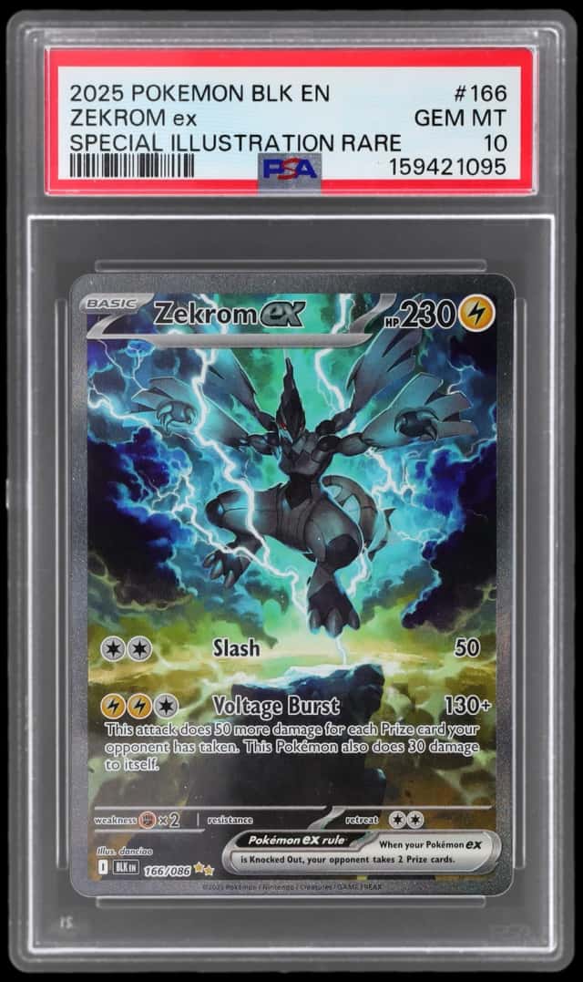 2025 Pokemon Scarlet and Violet Black Bolt Special Illustration Rare Zekrom Ex #166