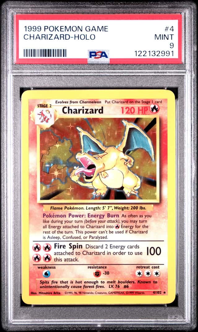Pokemon 1999 Charizard 4/102 Holo Base Set PSA 9