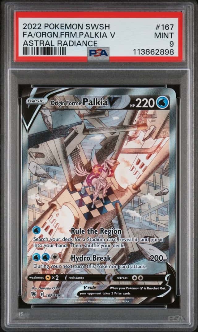 2022 POKEMON SWORD & SHIELD ASTRAL RADIANCE ORIGIN FORME PALKIA V PSA 9