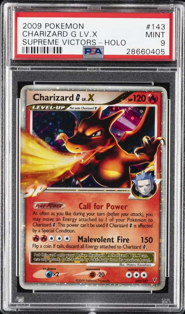 2009 POKEMON PLATINUM SUPREME VICTORS #143 CHARIZARD G LV.X-HOLO PSA 9