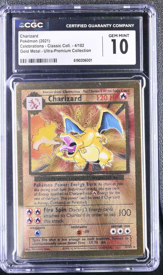 CGC 10 - Charizard 4/102 Celebrations UPC Gold Metal Pokemon Promo Card