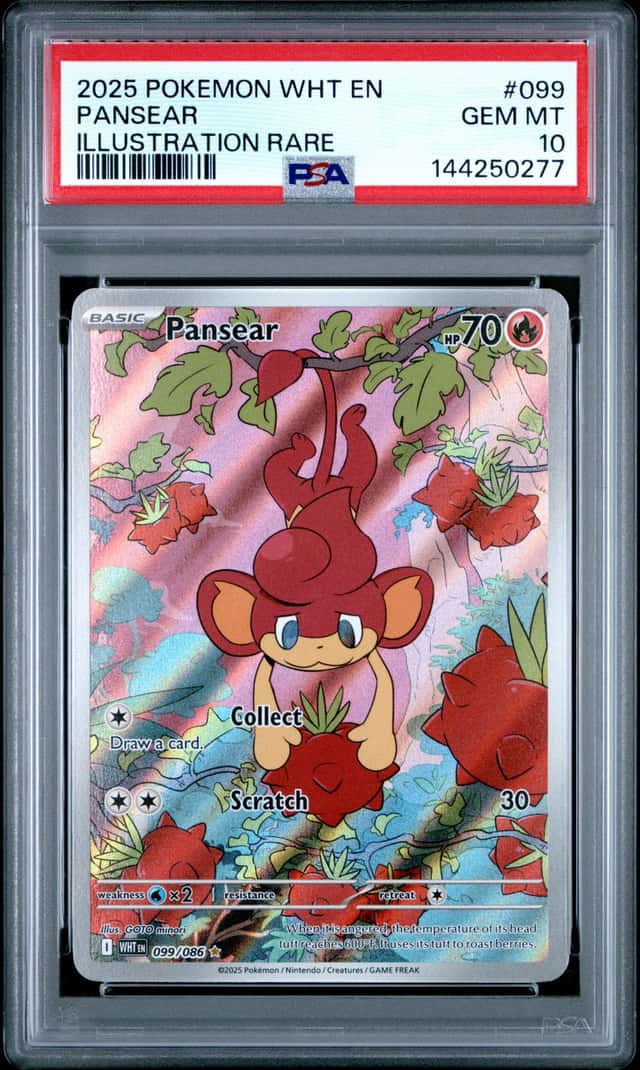 2025 Pokémon White Flare Pansear 099/086 Illustration Rare PSA 10
