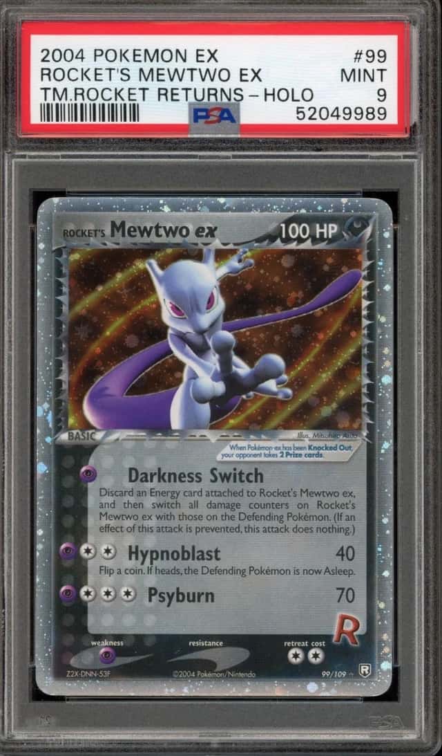 Pokemon Rocket's Mewtwo ex Holo EX Team Rocket Returns 99/109 PSA 9 Mint