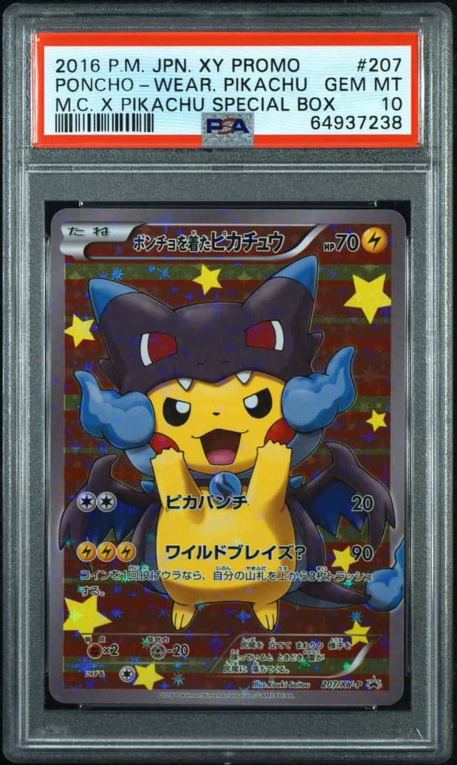 Pokemon Poncho Wearing Pikachu Mega Charizard X Promo 207/XY-P Japanese PSA 10