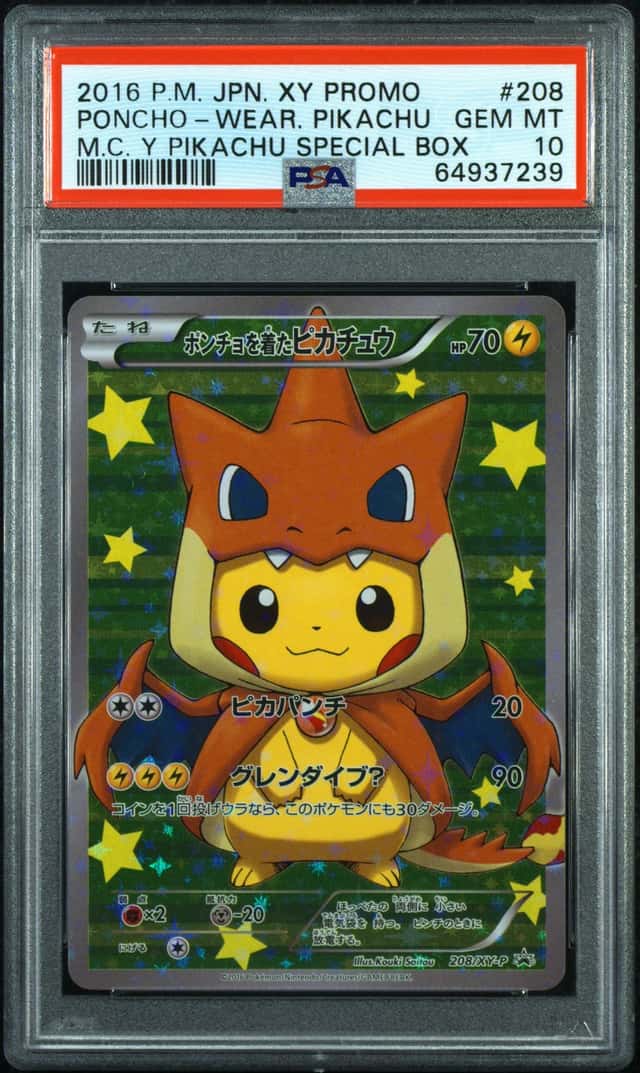 Pokemon Poncho Wearing Pikachu Mega Charizard Y Promo 208/XY-P Japanese PSA 10