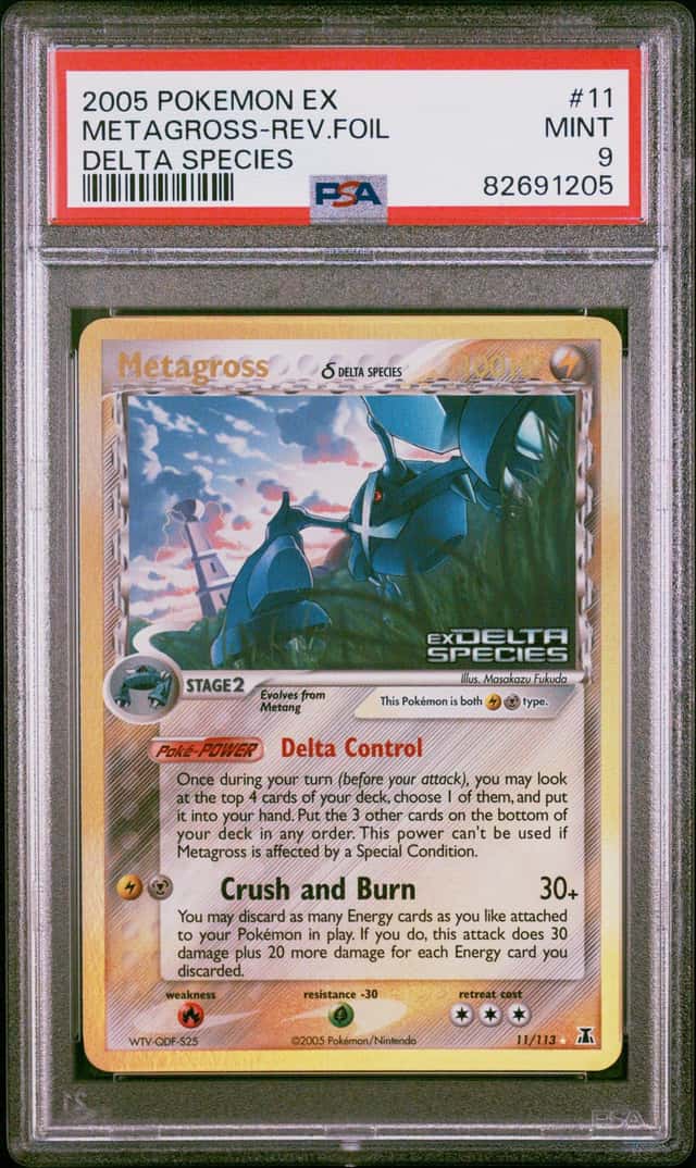 Pokemon Metagross Reverse Holo EX Delta Species 11/113 PSA 9 Mint